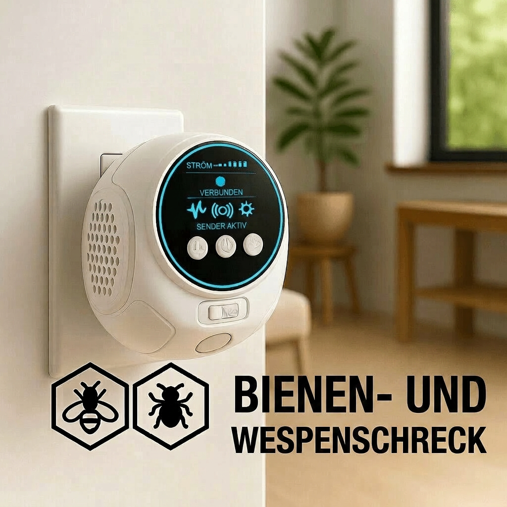Repellente Ultrasuoni per Vespe, Api e Topi | Difesa dalle Infestazioni a 360 Gradi per Casa e Terrazza | Schallwacht