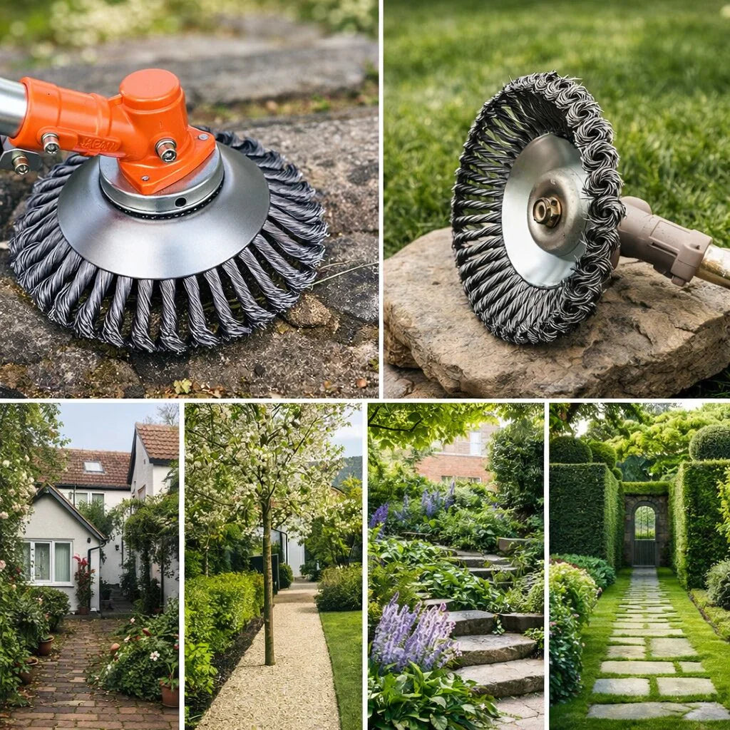 Diserbatore per giardino | Diserbatore con spazzola in acciaio | GartenFix