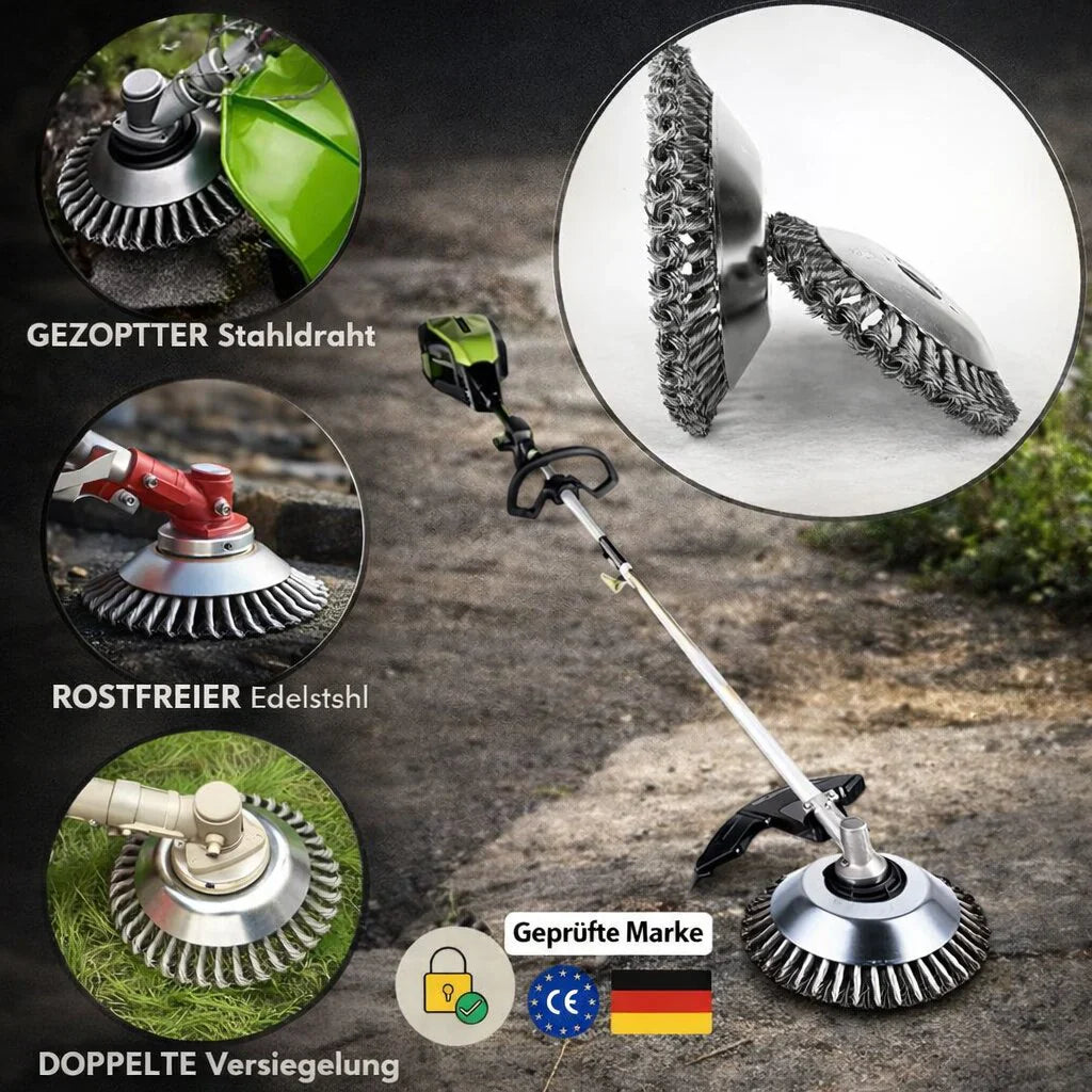 Diserbatore per giardino | Diserbatore con spazzola in acciaio | GartenFix