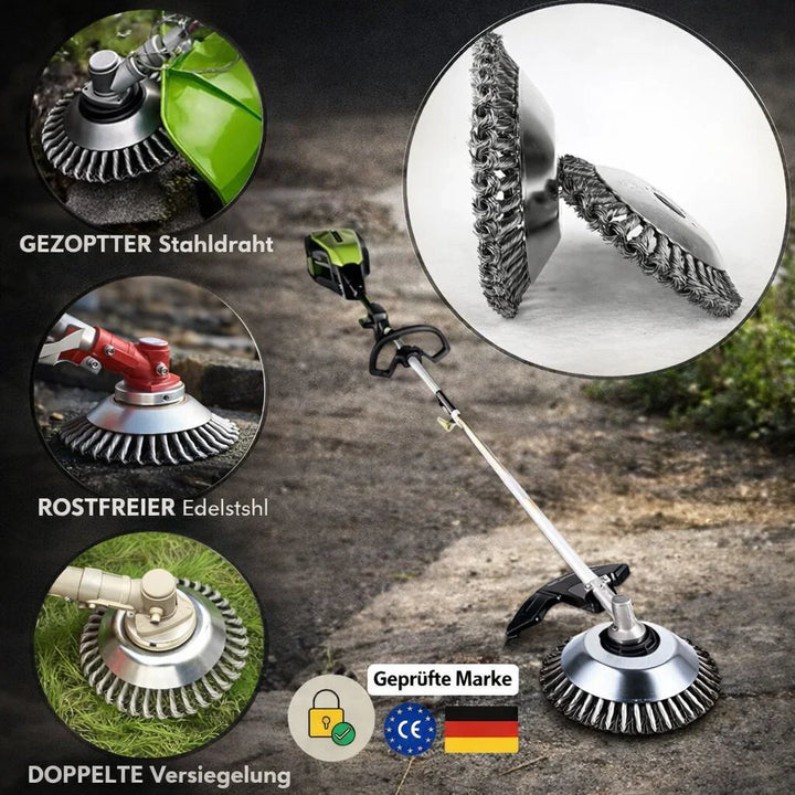 Diserbatore per giardino | Diserbatore con spazzola in acciaio | GartenFix