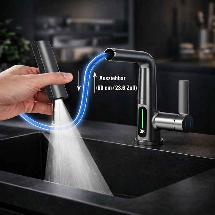 Rubinetto da cucina estraibile | Rubinetto da cucina estraibile con 5 modalità di getto | FlexiHahn