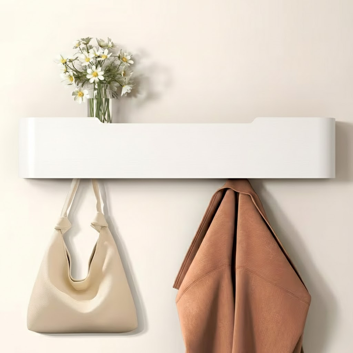 SchlüsselHolz: Appendiabiti da parete – moderno scaffale in legno con ganci, salvaspazio e decorativo per corridoio e camera da letto