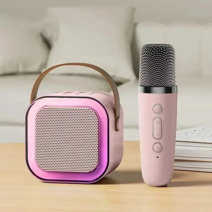 Macchina Karaoke Bluetooth Portatile con Microfoni Wireless - Regalo Divertente per Famiglie