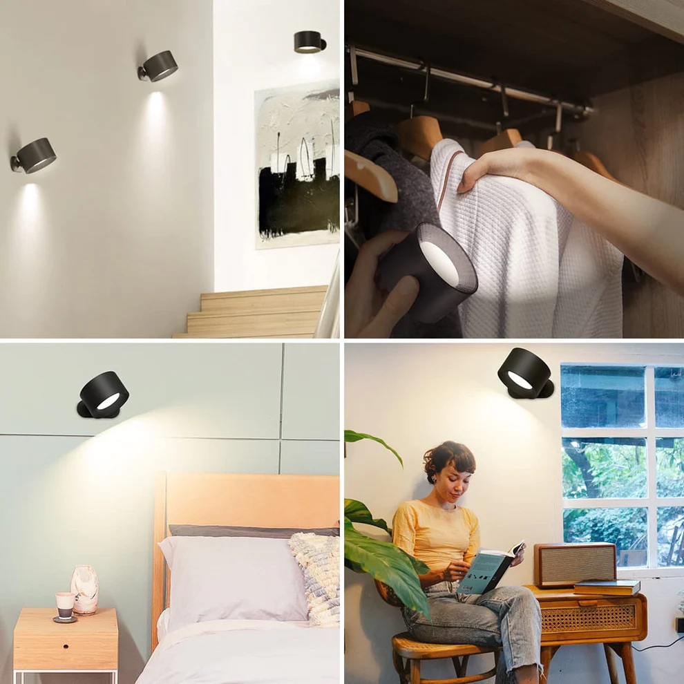 Vista - Applique murale LED ricaricabile a 360°